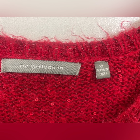 Ny Collection Red Sequin Pullover Knit Sweater Sz(XL) - Picture 3 of 3